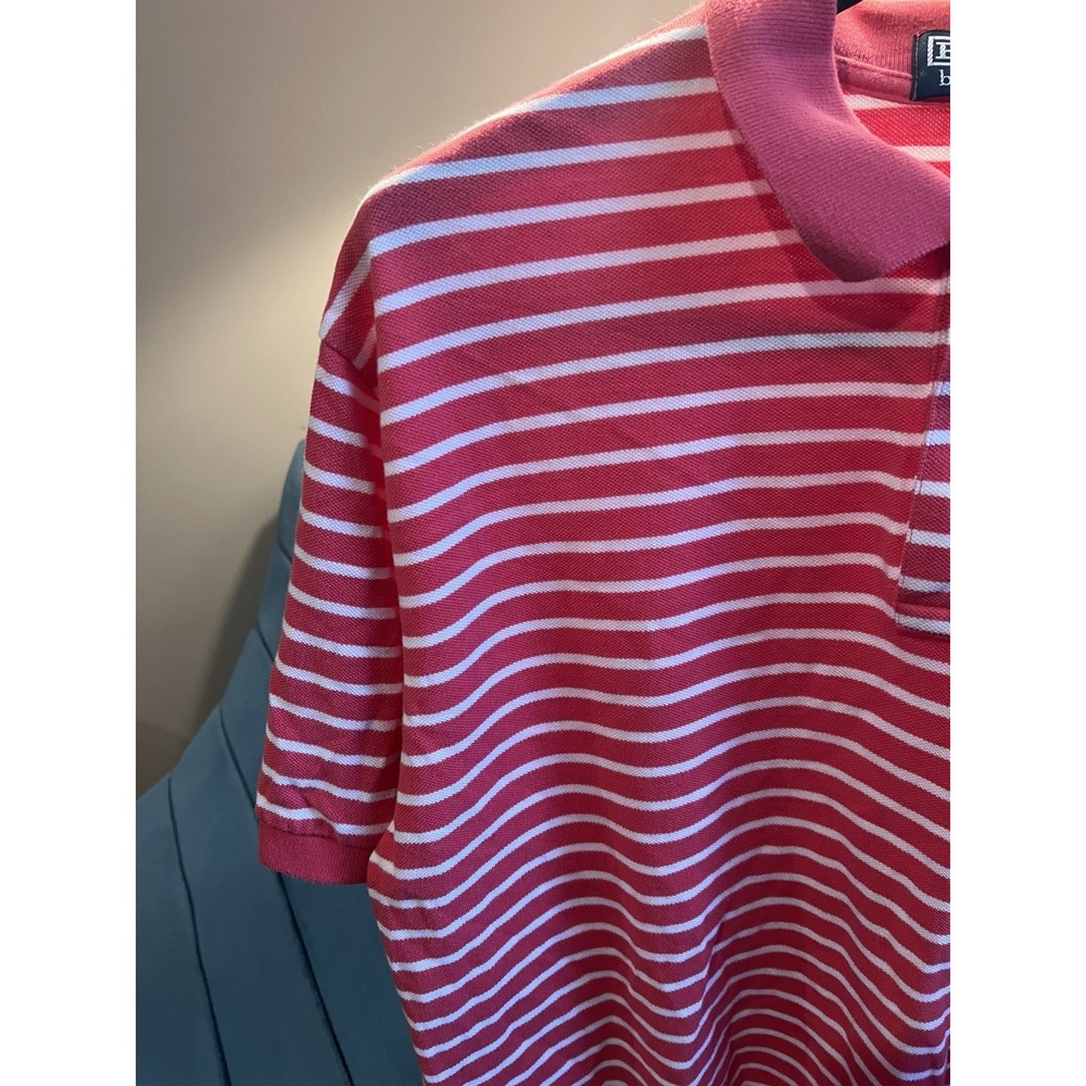 Polo Ralph Lauren Polo Shirt XL Pink White Stripe Pony Cotton Golf - Picture 5 of 8
